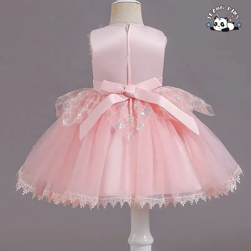 LEZONKIDS - Wholesale High Quality New Design Custom Color Size glitter lace Girl's Summer Dress for party